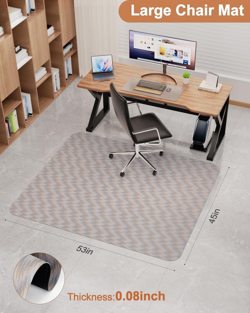 Blvornl Large Office Chair Mat for Hardwood Floor, Rolling Chair Chair Mat for Hard Wood, Large Anti-Slip Hard Floor Protector, Heavy Duty Computer Desk Rug for Office and Home 53"*45" - Image 5
